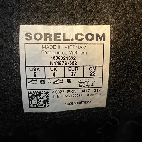 SOREL snow waterproof black burgundy boots - Picture 6 of 6